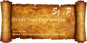 Sztáray Petronella névjegykártya